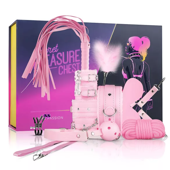 Secret Pleasure Chest - BDSM set za napredne - 14 dijelova - roza
