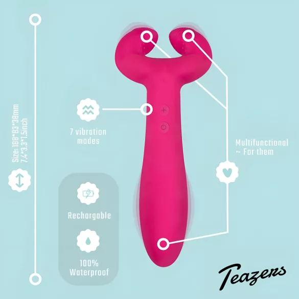 Easytoys - vibrator za parove - akumulatorski, vodootporan, roza
