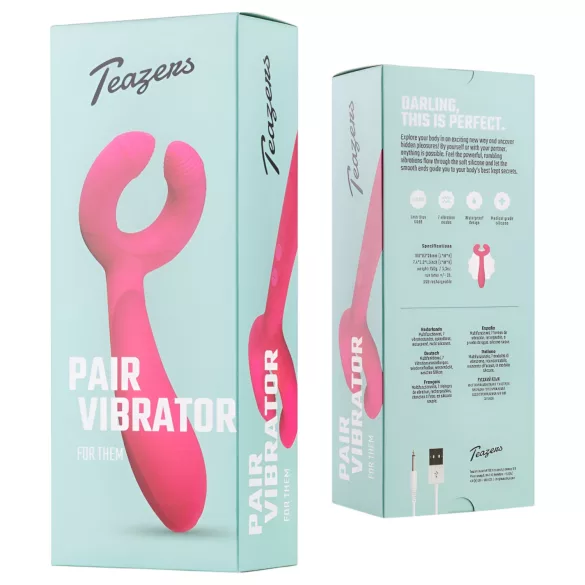 Easytoys - vibrator za parove - akumulatorski, vodootporan, roza