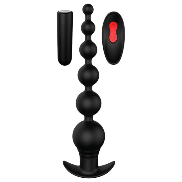 Cheeky Love - bežični analni vibrator s perlama na punjenje (crni)
