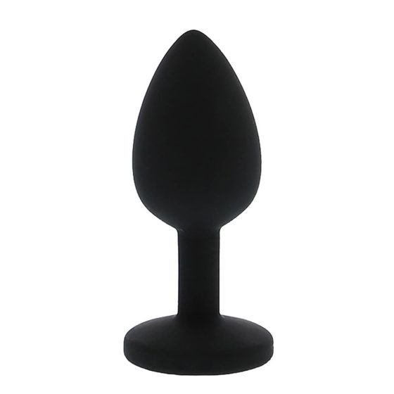 Omiljeni za sva vremena - ljubičasti kameni silikonski analni dildo (crni)