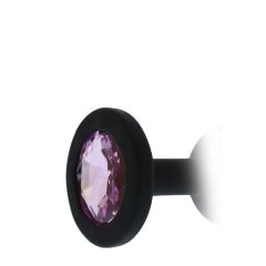  Omiljeni za sva vremena - ljubičasti kameni silikonski analni dildo (crni)