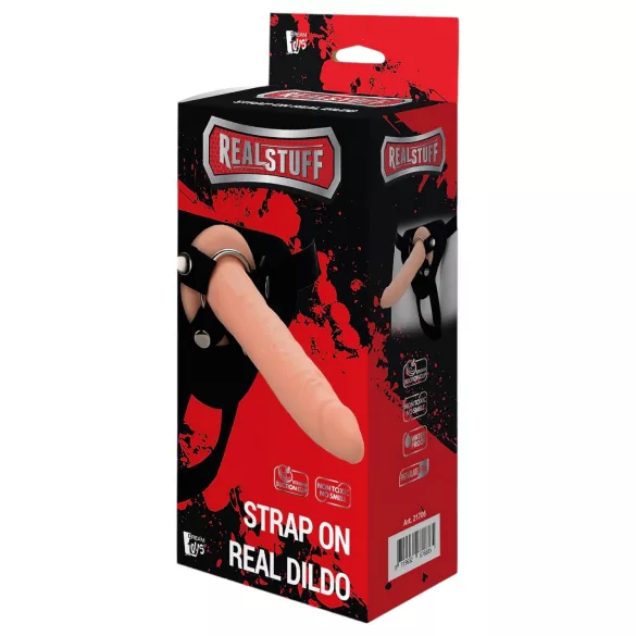 RealStuff - strap-on dildo - uski, pričvrstivi - bež