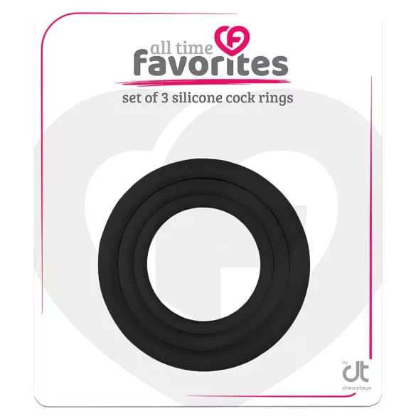 All time Favorites - set prstenova za penis - 3 komada - crna