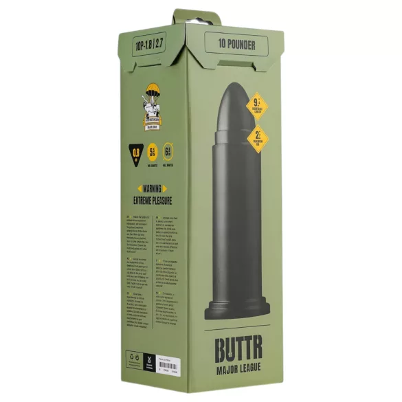 BUTTR - veliki dildo s vakuum postoljem - crni