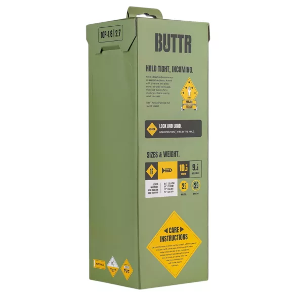 BUTTR - veliki dildo s vakuum postoljem - crni
