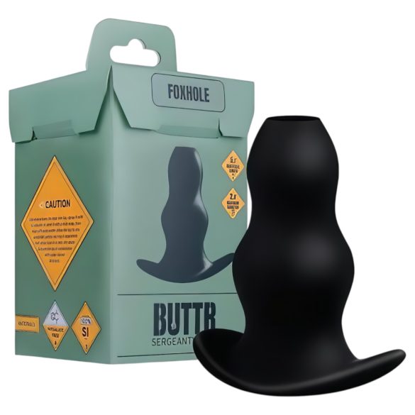 BUTTR Foxhole - šuplji analni dildo (crni)
