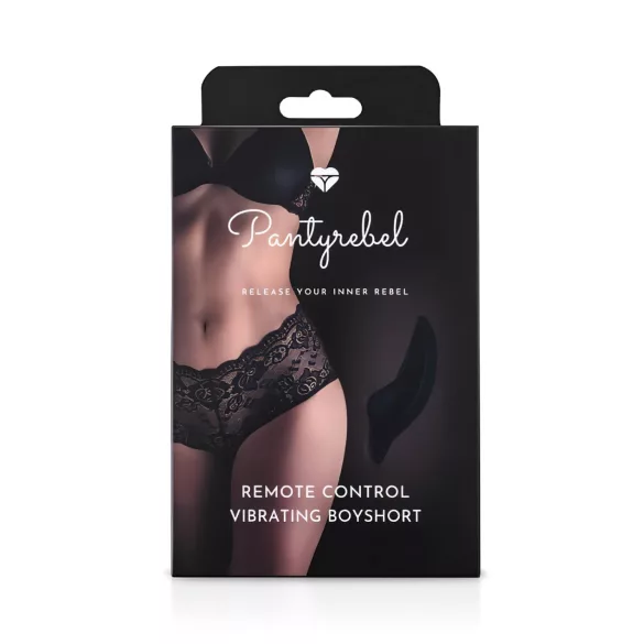 Pantyrebel - vibrirajuće gaćice na daljinsko upravljanje - crne - S-L