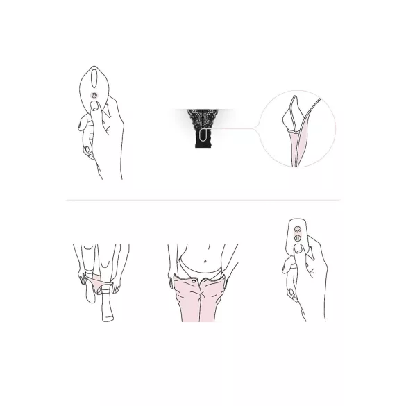 Pantyrebel - vibrirajuće gaćice na daljinsko upravljanje - crne - S-L