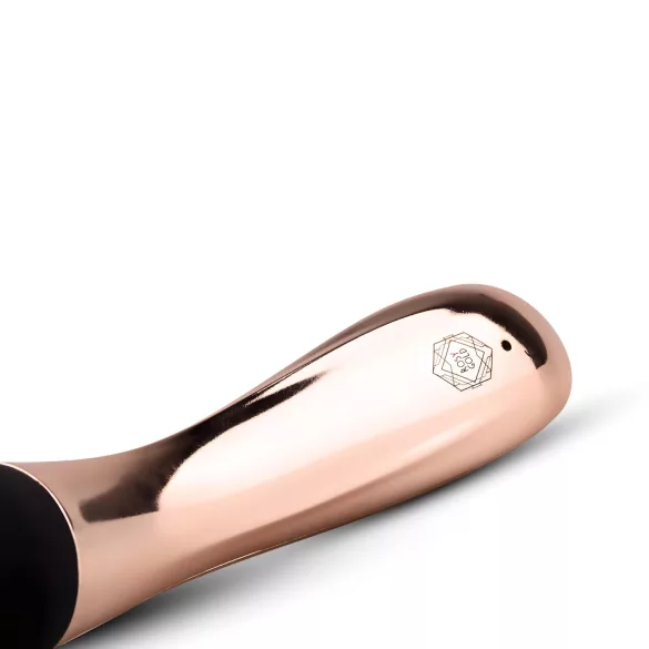 Rosy Gold - masažni vibrator s baterijom - zakrivljeni oblik - rosegold