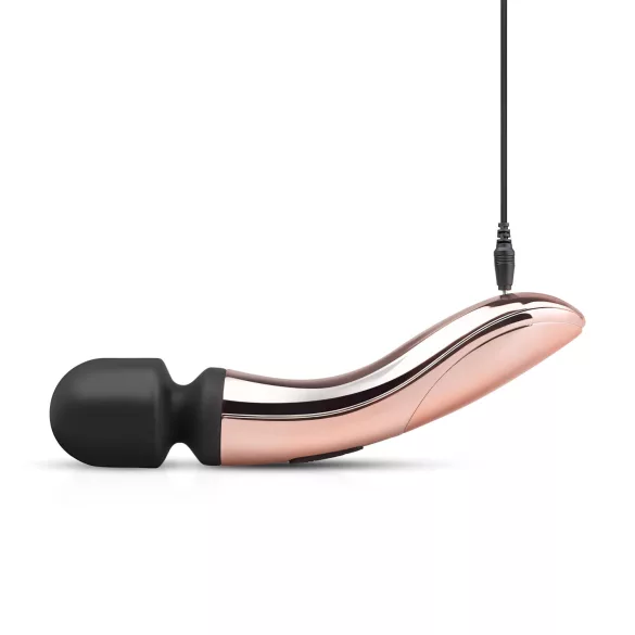 Rosy Gold - masažni vibrator s baterijom - zakrivljeni oblik - rosegold