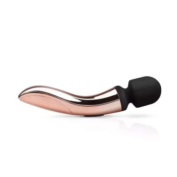 Rosy Gold - masažni vibrator s baterijom - zakrivljeni oblik - rosegold