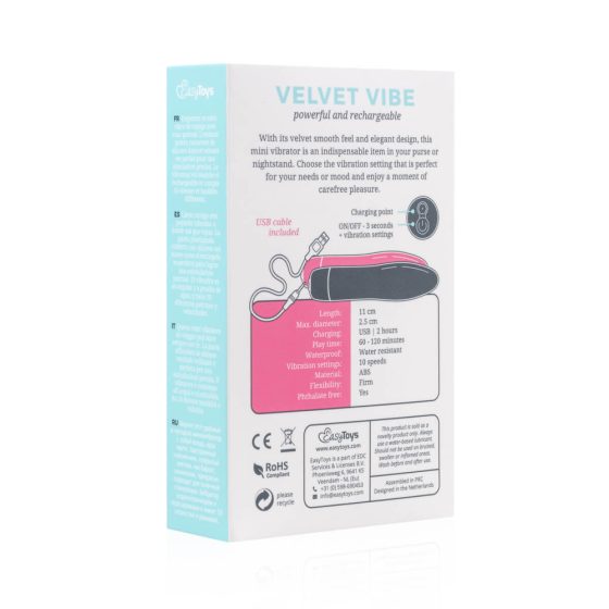 Easytoys Velvet Vibe - bežični štapni vibrator (crni)