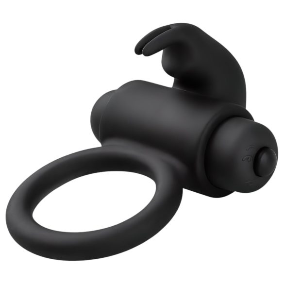 EasyToys Bunny - vibracijski prsten za penis (crni)
