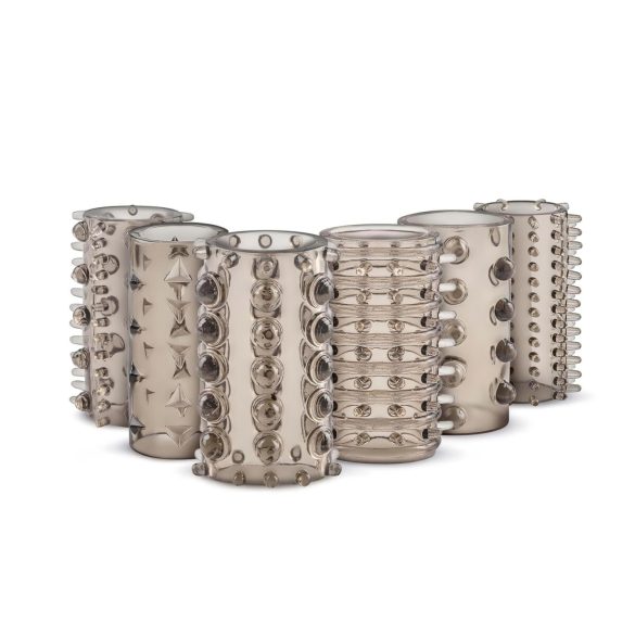 Easytoys - set nastavaka za penis - sivi - 6 komada