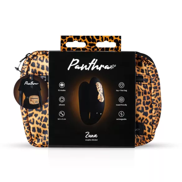 Panthra Zuna - vibrator za parove na punjenje - vodootporan - leopard/crna