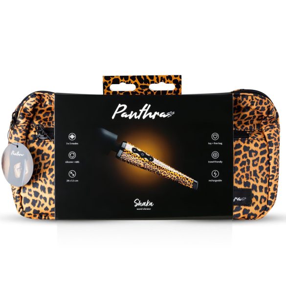 Panthra Shaka Wand - masažer vibrator na baterije - leopard/crna