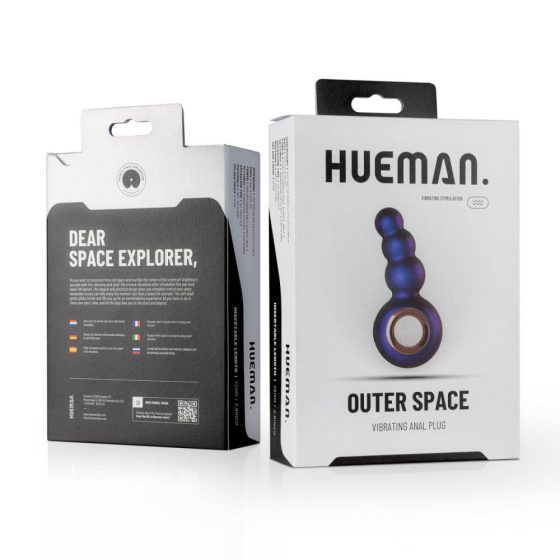 Hueman Outer Space - punjivi analni vibrator s kuglicama (ljubičasti)