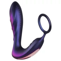   Hueman Black Hole - analni vibracijski čep s penis-prstenom (ljubičasti)