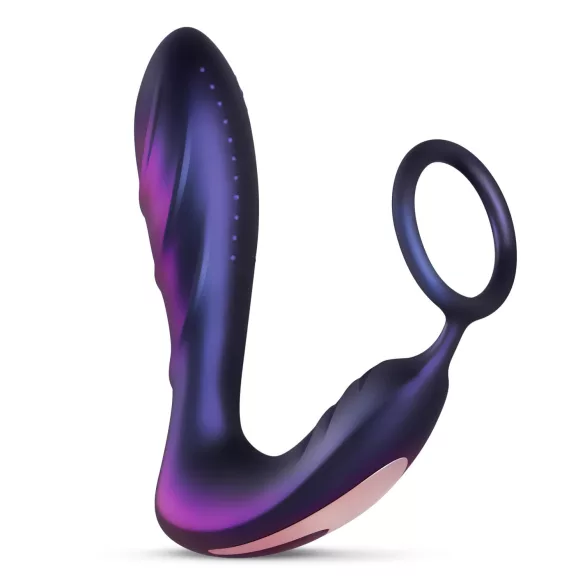 Hueman Black Hole - analni vibrator s radio upravljanjem i penis prstenom