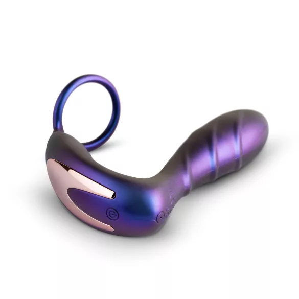 Hueman Black Hole - analni vibrator s radio upravljanjem i penis prstenom