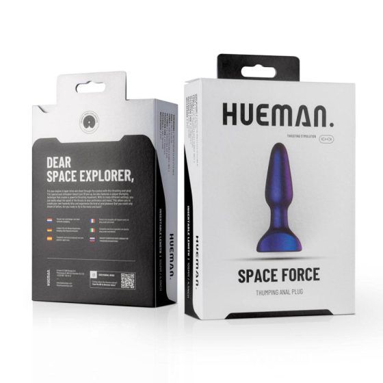 Hueman Space Force - analni vibrator na baterije, vodootporan, potisni (ljubičasti)