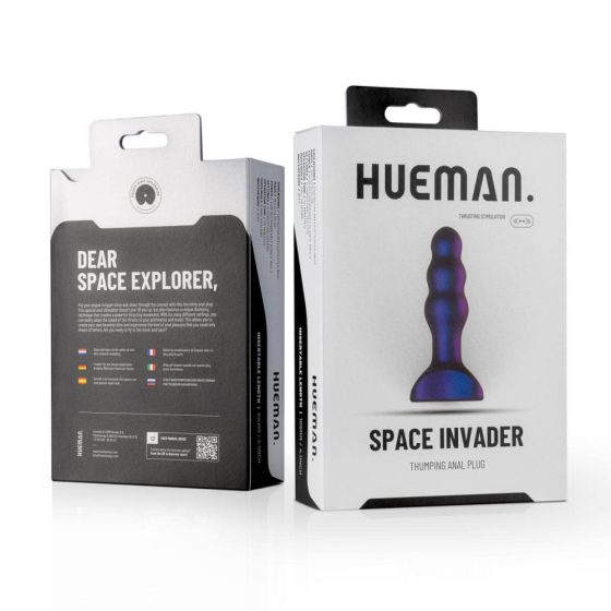Hueman Space Inveder - vodootporni analni vibrator na baterije (ljubičasti)