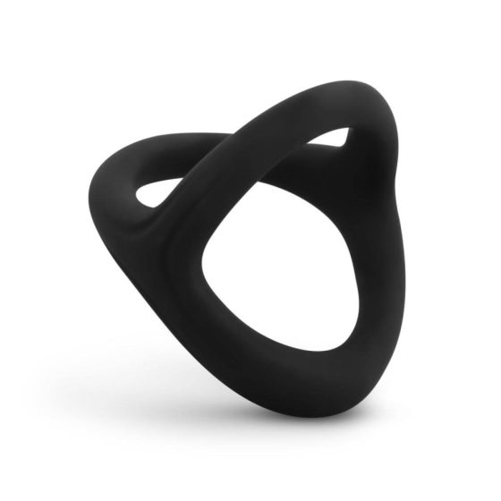 Easytoys Desire Ring - savitljivi prsten za penis i testise (crni)