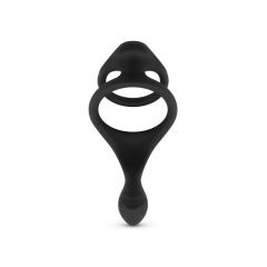   Easytoys Pleasure Ring - savitljivi prsten za penis i testise (crni)