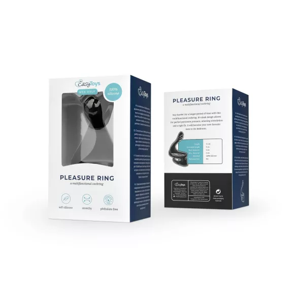 Easytoys - Prsten za penis i testise - fleksibilni silikon - crni