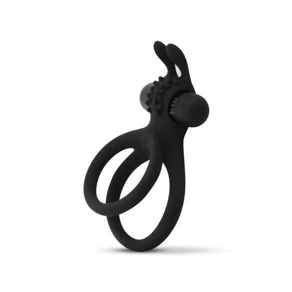 Easytoys Share Ring - Vibracijski prsten za penis i testise (crni)