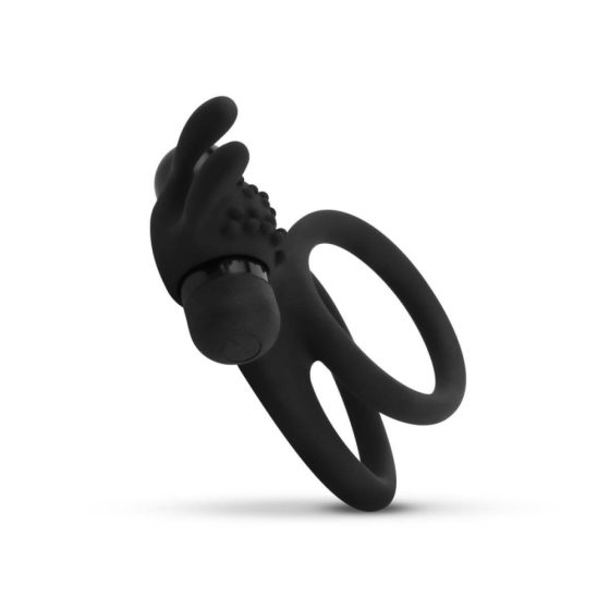 Easytoys Share Ring - vibrirajući prsten za penis i testise (crni)