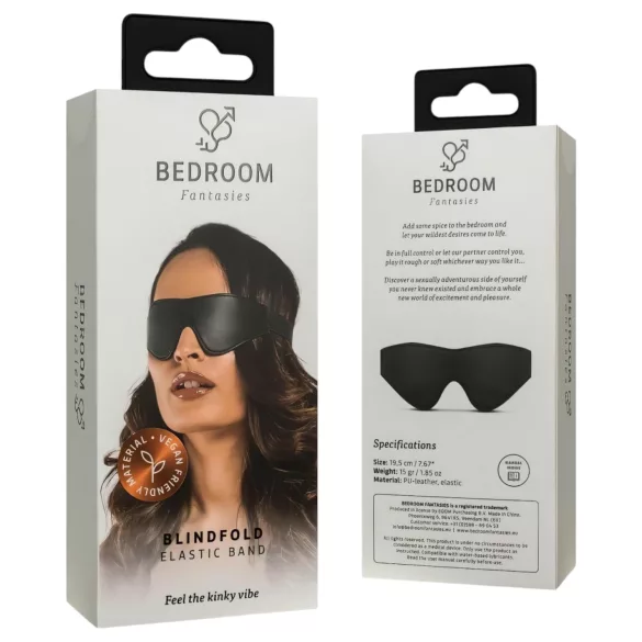 Bedroom Fantasies - maska za oči - imitacija kože - crna