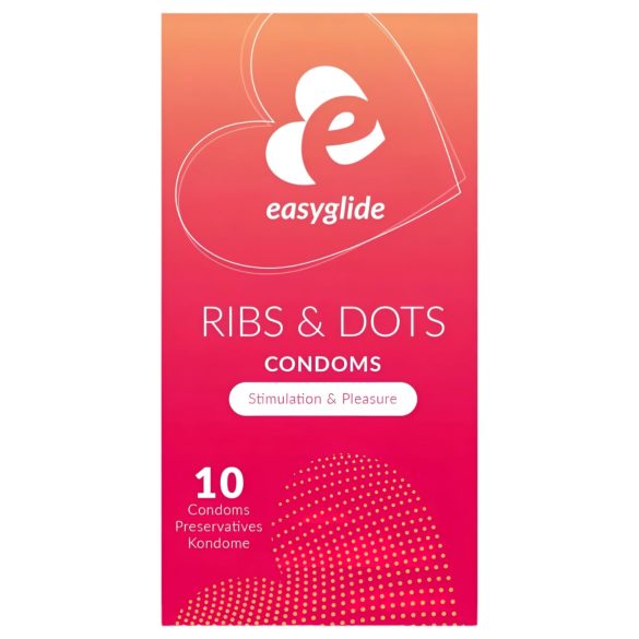 EasyGlide Ribs & Dots - rebrasti kondomi s točkicama (10 komada)