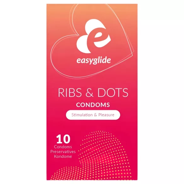 EasyGlide - kondomi s točkicama i rebrima - 10 komada
