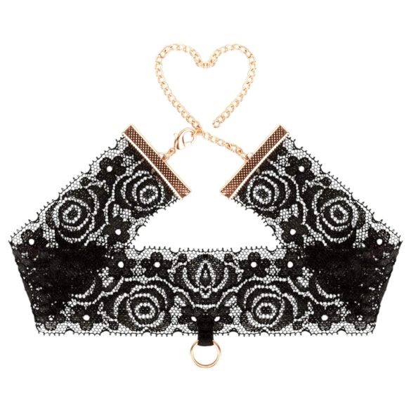 Rosy Gold - ogrlica i lisice za zapešća - crna