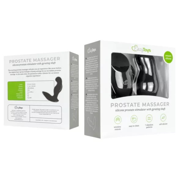 Easytoys Anal Collection - analni vibrator s daljinskim upravljačem - crni