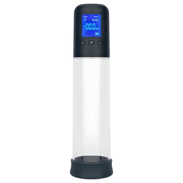 Boners - automatska LCD pumpa za penis (prozirno-crna)