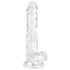 EasyToys - dildo s testisima - 17 cm - prozirni