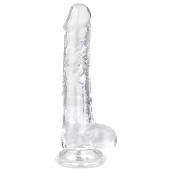 EasyToys - dildo s testisima - 17 cm - prozirni