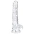 EasyToys - dildo s testisima - 17 cm - prozirni