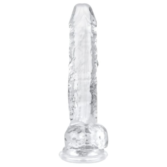 EasyToys - dildo s testisima - 17 cm - prozirni
