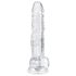 EasyToys - dildo s testisima - 17 cm - prozirni