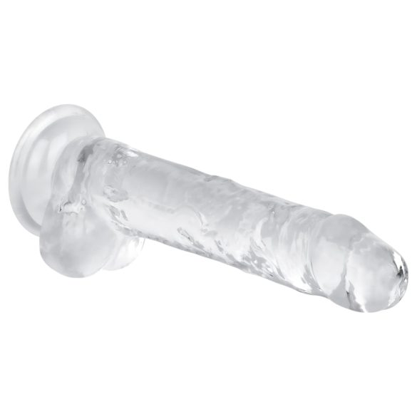 EasyToys - dildo s testisima - 17 cm - prozirni