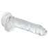 EasyToys - dildo s testisima - 17 cm - prozirni