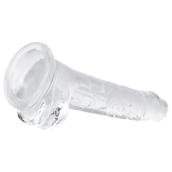 EasyToys - dildo s testisima - 17 cm - prozirni
