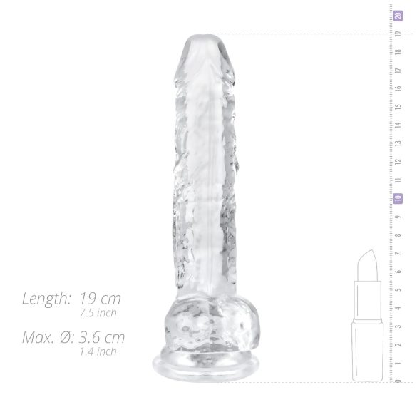 EasyToys - dildo s testisima - 17 cm - prozirni