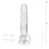 EasyToys - dildo s testisima - 17 cm - prozirni