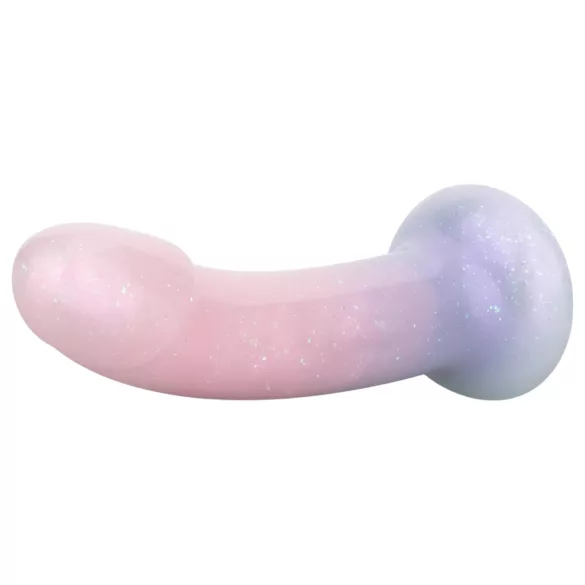 EasyToys - dildo sa šljokicama - 19 cm - roza