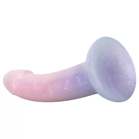 EasyToys - dildo sa šljokicama - 19 cm - roza